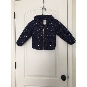 Old Navy Frost Free Girls Star Pattern Full Zip Puffer Coat Jacket Size XS